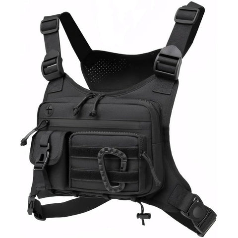 Darrahopens Fashion > Men's Fashion > Men's Accessories Black Outdoor Tactical Chest Pack – Lightweight Running & Hiking Vest for Men (27×17×5cm)
