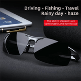 Darrahopens Fashion > Men's Fashion > Men's Accessories Black Photochromic HD Sunglass with Anti-Glare/Fatigue Polarization & Impact Resistant Alloy Frame for Day & Night Dual Use