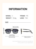 Darrahopens Fashion > Men's Fashion > Men's Accessories Black Retro Double Bridge Square Frame Polarized Sunglasses - Driving Sun Protection Eyewear