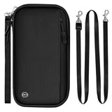 Darrahopens Fashion > Men's Fashion > Men's Accessories Black RFID Blocking Travel Wallet - Multi-functional Large Capacity Passport Holder & Card Organizer with Adjustable Strap for Men & Women