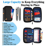 Darrahopens Fashion > Men's Fashion > Men's Accessories Black RFID Blocking Travel Wallet - Multi-functional Large Capacity Passport Holder & Card Organizer with Adjustable Strap for Men & Women