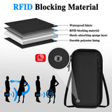 Darrahopens Fashion > Men's Fashion > Men's Accessories Black RFID Blocking Travel Wallet - Multi-functional Large Capacity Passport Holder & Card Organizer with Adjustable Strap for Men & Women