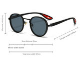 Darrahopens Fashion > Men's Fashion > Men's Accessories Black-rimmed Green Lenses Retro Round Sunglasses Vintage Metal & PC Frame Casual Classic Style for Men and Women - Lightweight 137mm Width