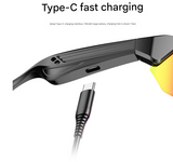 Darrahopens Fashion > Men's Fashion > Men's Accessories Black Smart Bluetooth Sports Glasses - Ergonomic Design with Soft Nose Bridge, HD Audio, UV Protection