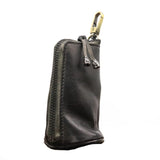 Darrahopens Fashion > Men's Fashion > Men's Accessories Black Vintage Top-Grain Cowhide Key Pouch - Men's Large Capacity Waist-Mounted Retro Key Holder (11x6x6 cm)