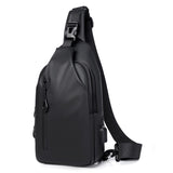Darrahopens Fashion > Men's Fashion > Men's Accessories Black Water / Wrinkle-Resistant Nylon Men's Tactical Chest Bag with USB Charging Port - 4 Layer Large Capacity Crossbody Pack