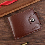 Darrahopens Fashion > Men's Fashion > Men's Accessories Brown Men's PU Leather Wallet with Magnetic Clasp and Zipper Pocket for Cards Cash and Coins Ideal for Daily Use in Australia