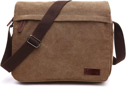 Darrahopens Fashion > Men's Fashion > Men's Accessories Canvas Shoulder Bag for Men Laptop School Bag
