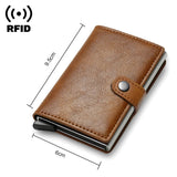 Darrahopens Fashion > Men's Fashion > Men's Accessories Carbon Fiber Credit Card Holder RFID Slim Wallet Compatible with Samsung Minimalist Thin Pop Up Metal Wallet Small Black Bronze