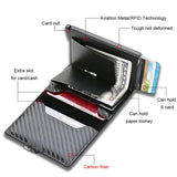 Darrahopens Fashion > Men's Fashion > Men's Accessories Carbon Fiber Credit Card Holder RFID Slim Wallet Compatible with Samsung Minimalist Thin Pop Up Metal Wallet Small Black Bronze