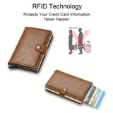 Darrahopens Fashion > Men's Fashion > Men's Accessories Carbon Fiber Credit Card Holder Wallet Men RFID Smart Metal Thin Slim Pop Up Minimalist Wallet Small Black Wallet Metal Vallet Carbon Bronze