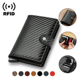 Darrahopens Fashion > Men's Fashion > Men's Accessories Carbon Fiber Credit Card Holder Wallet Men RFID Smart Metal Thin Slim Pop Up Minimalist Wallet Small Black Wallet Metal Vallet Carbon Bronze
