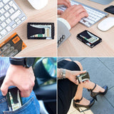 Darrahopens Fashion > Men's Fashion > Men's Accessories Carbon Fiber RFID Card Holder Black One Size
