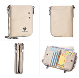 Darrahopens Fashion > Men's Fashion > Men's Accessories Carbon Fiber Texture Leather Mens Wallet - RFID Blocking Double Zipper Bifold - Vertical Card Holder with Coin Pockets (Black)