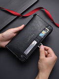 Darrahopens Fashion > Men's Fashion > Men's Accessories Coffee Classic Long Zipper Wallet Clutch - Large Capacity PU Leather Phone & Card Holder with Wrist Strap