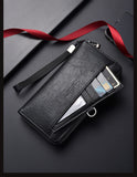 Darrahopens Fashion > Men's Fashion > Men's Accessories Coffee Classic Long Zipper Wallet Clutch - Large Capacity PU Leather Phone & Card Holder with Wrist Strap