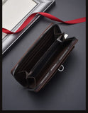 Darrahopens Fashion > Men's Fashion > Men's Accessories Coffee Classic Long Zipper Wallet Clutch - Large Capacity PU Leather Phone & Card Holder with Wrist Strap