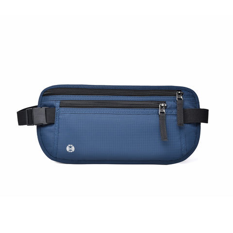 Darrahopens Fashion > Men's Fashion > Men's Accessories Dark Blue Nylon Travel Waist Pack - Waterproof, RFID Blocking, Lightweight