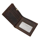 Darrahopens Fashion > Men's Fashion > Men's Accessories Dark Brown Vrtical Stroke Men's Vintage Wallet Multi-Card Slots Large Capacity Coin Purse Casual Clutch Bag for Everyday Use