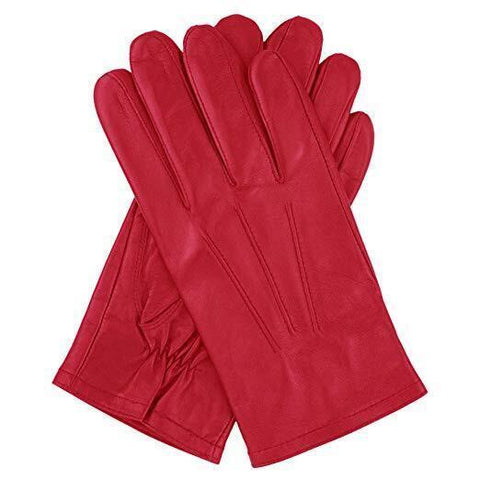 Darrahopens Fashion > Men's Fashion > Men's Accessories Dents Mens Genuine Full Grain Leather Gloves 3 Point Stitch Fleece Lined Warm Winter in Red - X-Large