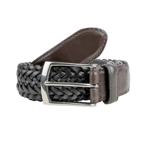 Dents Mens Stretch Plaited Leather Belt - Black/Brown In Australia - Darrahopens