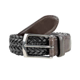 Dents Mens Stretch Plaited Leather Belt - Black/Brown In Australia - Darrahopens