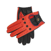 Dents Mens Touchscreen Three Colour Leather Driving Gloves - Tangerine/Black/Blue In Australia - Darrahopens