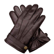 Dents Mens Wool Knit Lined Leather Gloves with Strap and Stud - Brown In Australia - Darrahopens