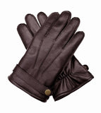 Darrahopens Fashion > Men's Fashion > Men's Accessories Dents Mens Wool Knit Lined Leather Gloves with Strap and Stud - Brown In Australia - Darrahopens