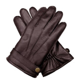 Darrahopens Fashion > Men's Fashion > Men's Accessories Dents Mens Wool Knit Lined Leather Gloves with Strap and Stud - Brown In Australia - Darrahopens
