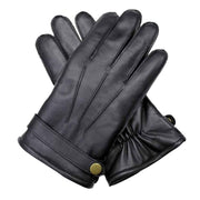 Dents Mens Wool Knit Lined Leather Gloves with Strap and Stud Warm Winter - Black In Australia - Darrahopens