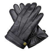 Darrahopens Fashion > Men's Fashion > Men's Accessories Dents Mens Wool Knit Lined Leather Gloves with Strap and Stud Warm Winter - Black In Australia - Darrahopens