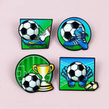 Darrahopens Fashion > Men's Fashion > Men's Accessories Football Sports Pin | Brooch - Stylish Backpack Pin - Pack of 4 - Cartoon Lapel Pin - Ideal as a gift, for parties or as an everyday accessory for clothes, bags and hats
