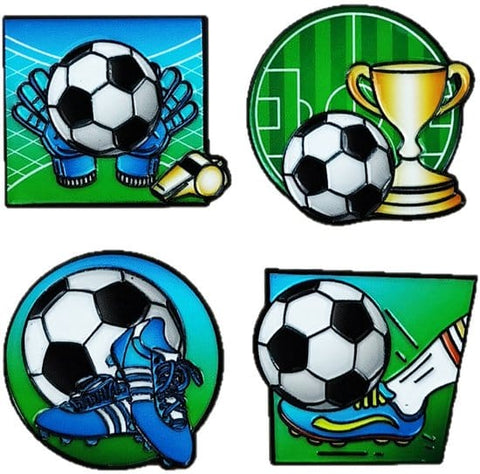 Darrahopens Fashion > Men's Fashion > Men's Accessories Football Sports Pin | Brooch - Stylish Backpack Pin - Pack of 4 - Cartoon Lapel Pin - Ideal as a gift, for parties or as an everyday accessory for clothes, bags and hats