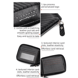 Darrahopens Fashion > Men's Fashion > Men's Accessories Full-Zip Carbon Fiber PU Wallet for Men, Multi-Card Slot Snap Coin Purse with ID Photo Window - Silver