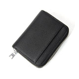 Darrahopens Fashion > Men's Fashion > Men's Accessories Genuine Leather RFID Blocking Accordion Card Holder & Coin Purse - Large Capacity Zip Wallet(black)