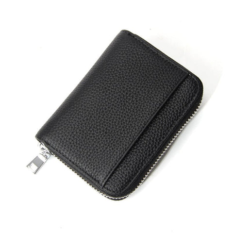 Darrahopens Fashion > Men's Fashion > Men's Accessories Genuine Leather RFID Blocking Accordion Card Holder & Coin Purse - Large Capacity Zip Wallet(black)