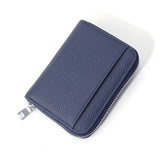 Darrahopens Fashion > Men's Fashion > Men's Accessories Genuine Leather RFID Blocking Accordion Card Holder & Coin Purse - Large Capacity Zip Wallet(blue)