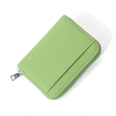 Darrahopens Fashion > Men's Fashion > Men's Accessories Genuine Leather RFID Blocking Accordion Card Holder & Coin Purse - Large Capacity Zip Wallet(green)