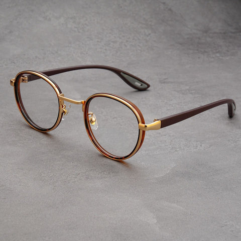Darrahopens Fashion > Men's Fashion > Men's Accessories Gold-rimmed Tortoiseshell Frame Retro Round Sunglasses Vintage Metal & PC Frame Casual Classic Style for Men and Women - Lightweight 137mm Width