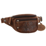 Darrahopens Fashion > Men's Fashion > Men's Accessories Jack's Inn Mudslide Brown Crazy Horse Leather Bumbag Waist Belt Bag Pouch in Cognac