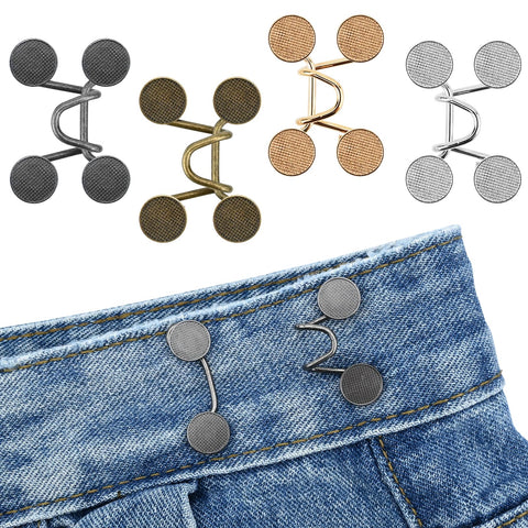 Darrahopens Fashion > Men's Fashion > Men's Accessories Jeans Waist Adjustment Set, No Stitching, Removable Trouser Buttons, Jeans Waist Buckle, Jeans Tightening Buckle for Waist Adjustment{EE}