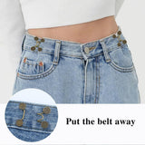 Darrahopens Fashion > Men's Fashion > Men's Accessories Jeans Waist Adjustment Set, No Stitching, Removable Trouser Buttons, Jeans Waist Buckle, Jeans Tightening Buckle for Waist Adjustment{EE}
