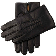 Kent Mens Perforated Leather Gloves 3 Point Stitch Palm Vent Lined - Black In Australia - Darrahopens