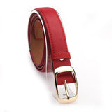 Darrahopens Fashion > Men's Fashion > Men's Accessories Ladies Leather Belt Classic Buckle Fashion Waist Strap for Jeans Dresses Casual - Red