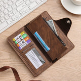 Darrahopens Fashion > Men's Fashion > Men's Accessories Light coffee Vintage Men's Long Wallet Slim PU Leather Clutch with Multi Card Slots and External Zipper Pocket, Large Capacity Fashion Purse for Daily Use