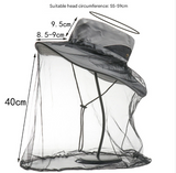 Darrahopens Fashion > Men's Fashion > Men's Accessories Light Grey Outdoor Mosquito Head Net Hat with 40cm Mesh Shield - Wide Brim Sun Protection Bucket Hat for Fishing and Hiking - Quick Dry Breathable Cap