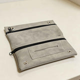 Darrahopens Fashion > Men's Fashion > Men's Accessories Matte Leather Storage Bag Light Gray