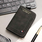 Darrahopens Fashion > Men's Fashion > Men's Accessories Matte PU Accordion Card Holder Wallet, Zip-Around Coin Purse with Extra Front Card Slot, Multi-Slot Credit Card Case for Men and Women (Black)