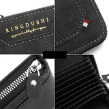 Darrahopens Fashion > Men's Fashion > Men's Accessories Matte PU Accordion Card Holder Wallet, Zip-Around Coin Purse with Extra Front Card Slot, Multi-Slot Credit Card Case for Men and Women (Blue)